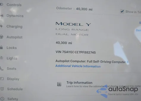 2023 Tesla Model Y Awd/Long Range Dual Motor All-Wheel Drive из США, поврежденный, VIN 7SAYGDEE7PF882745